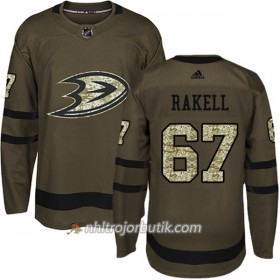 Män Ishockey Anaheim Ducks Tröja Rickard Rakell 67 Adidas 2017-2018 Camo Grön Authentic